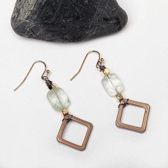 Aragonite Natural Stone Drop Earrings - Picture 3 of 4